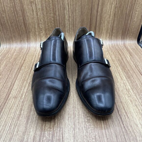 Magnanni Lucio Double‎ Monk Strap dress Shoes calf Leather Burnished Mens 10.5 M main image 4